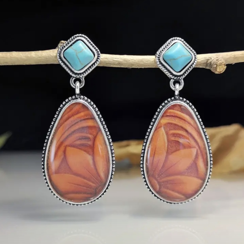 Bohemian Vintage Flower drop earrings